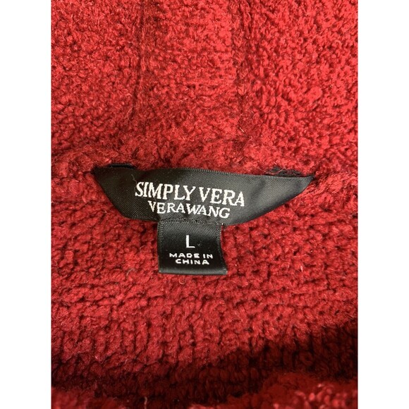 Simply Vera Vera Wang Women’s Burgundy Red Teddie Hoodie Size Large - Picture 10 of 10